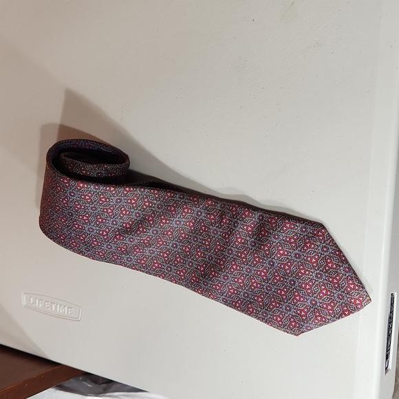 🕸Vintage Regent Bert Pulitzer Geometeric Floral Printed Tie - Picture 3 of 4